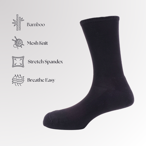 Black Bamboo Comfort Socks – Unisex, Soft & Breathable